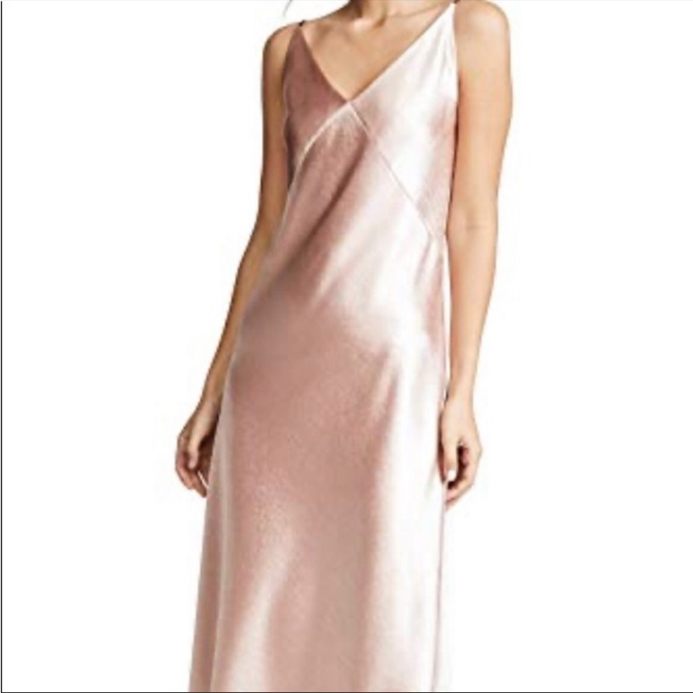 Great condition!! Vince Blush SatinBias Cut Slip Midi Dress